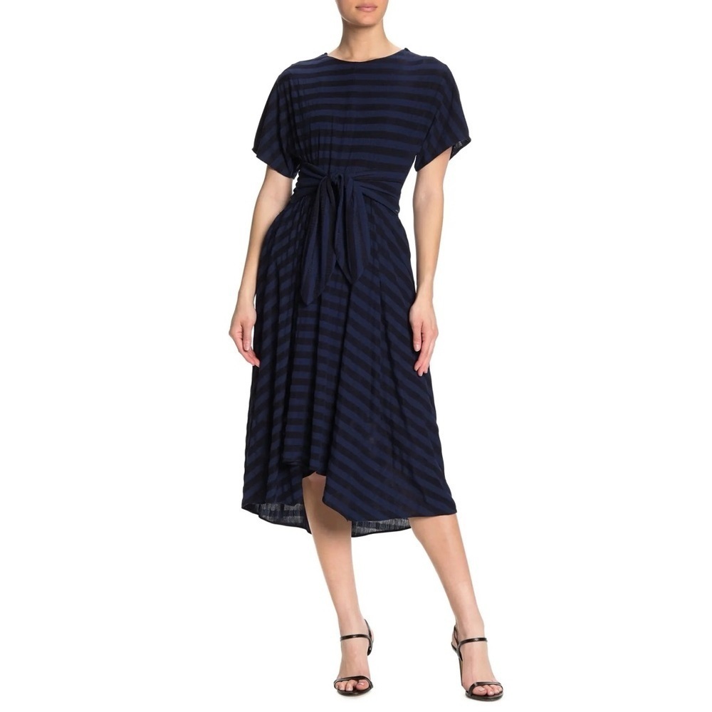[Gabby Skye] Dark Navy Stripe Dress